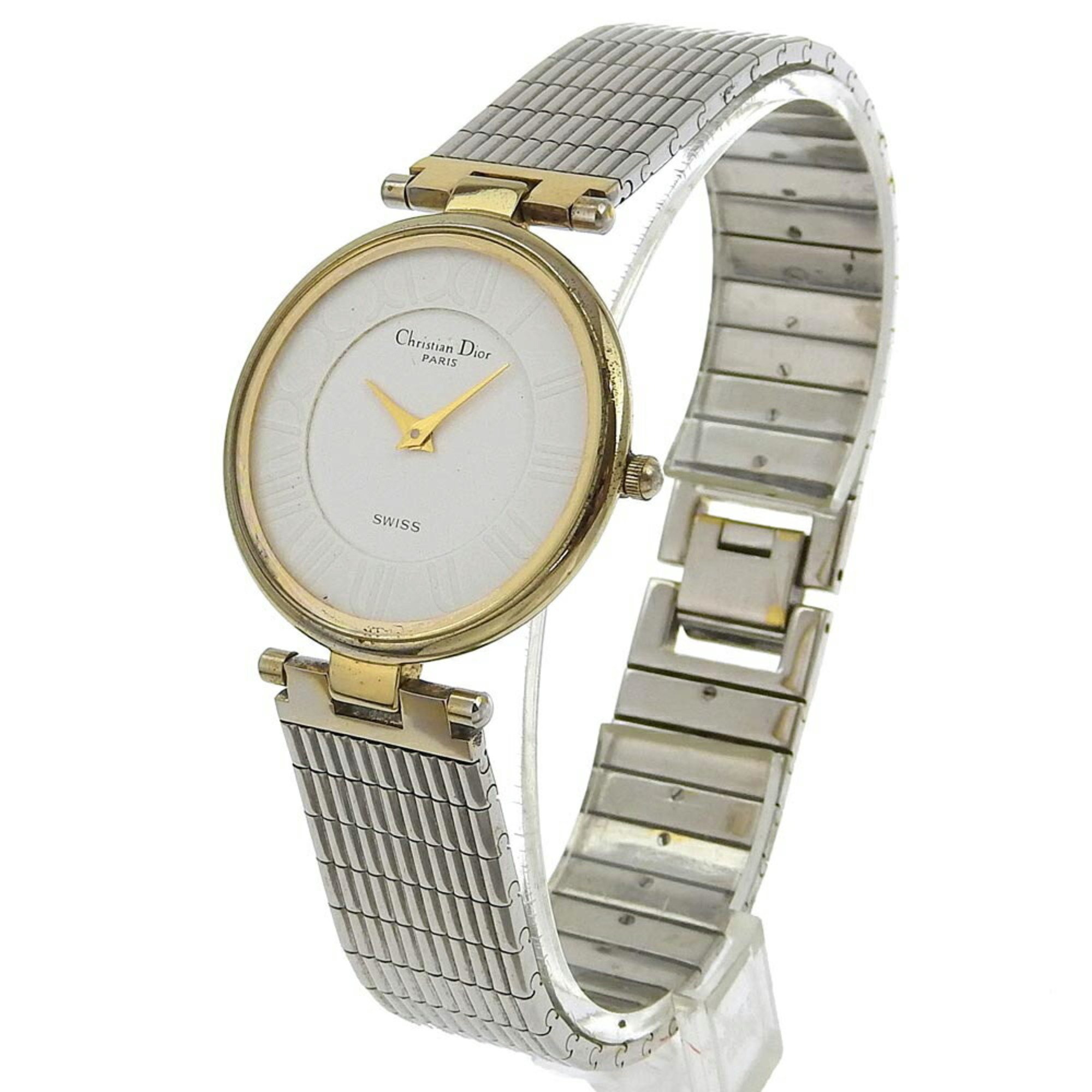 Christian Dior Watch 4715032 Stainless Steel x Gold Plated Quartz Analog Display White Dial Men's