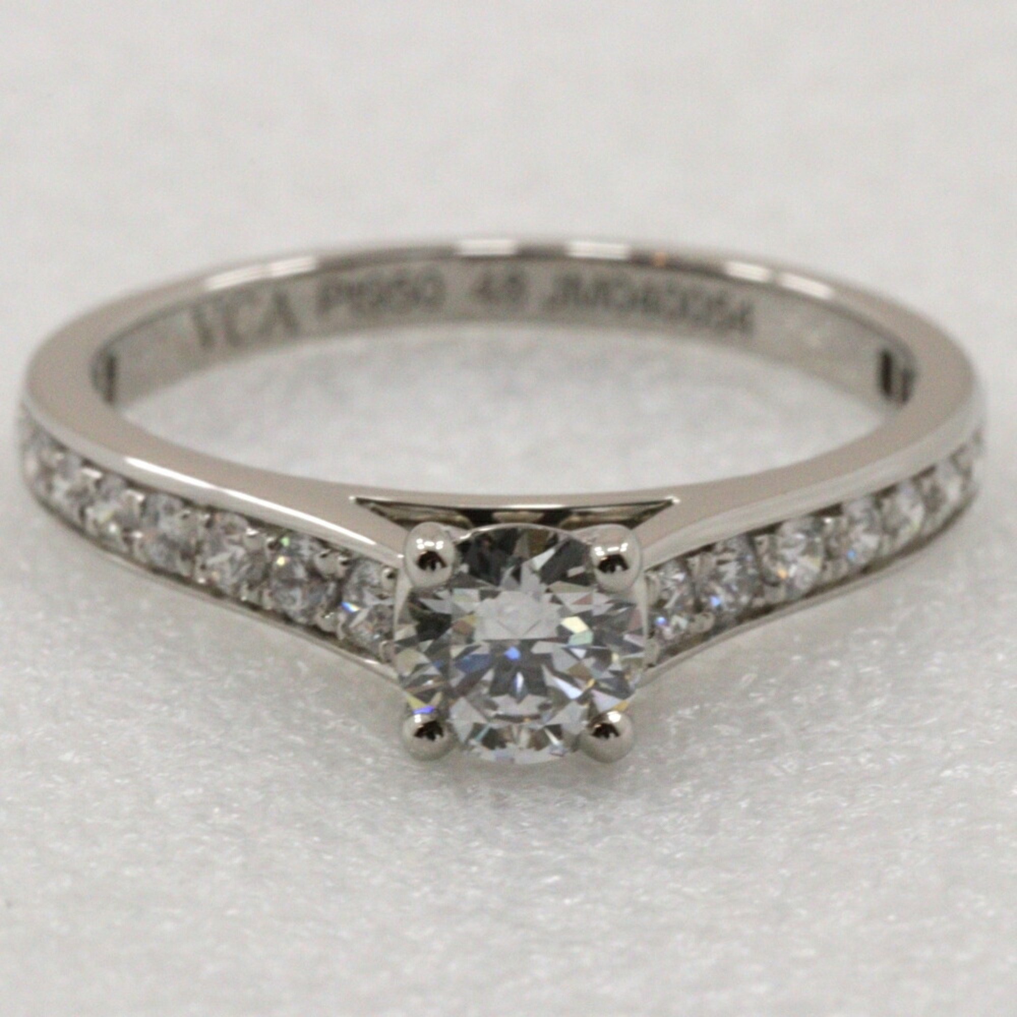 Van Cleef & Arpels Romance Solitaire size 7.5 ring, Pt950 platinum x diamond, approx. 2.8g, Solitaire, ladies'