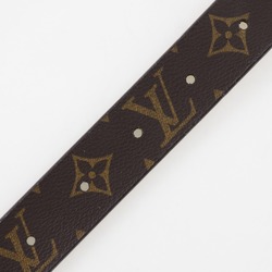 LOUIS VUITTON Ceinture Carre Belt M6801 Monogram Canvas 2004 Brown LB0044 Men's