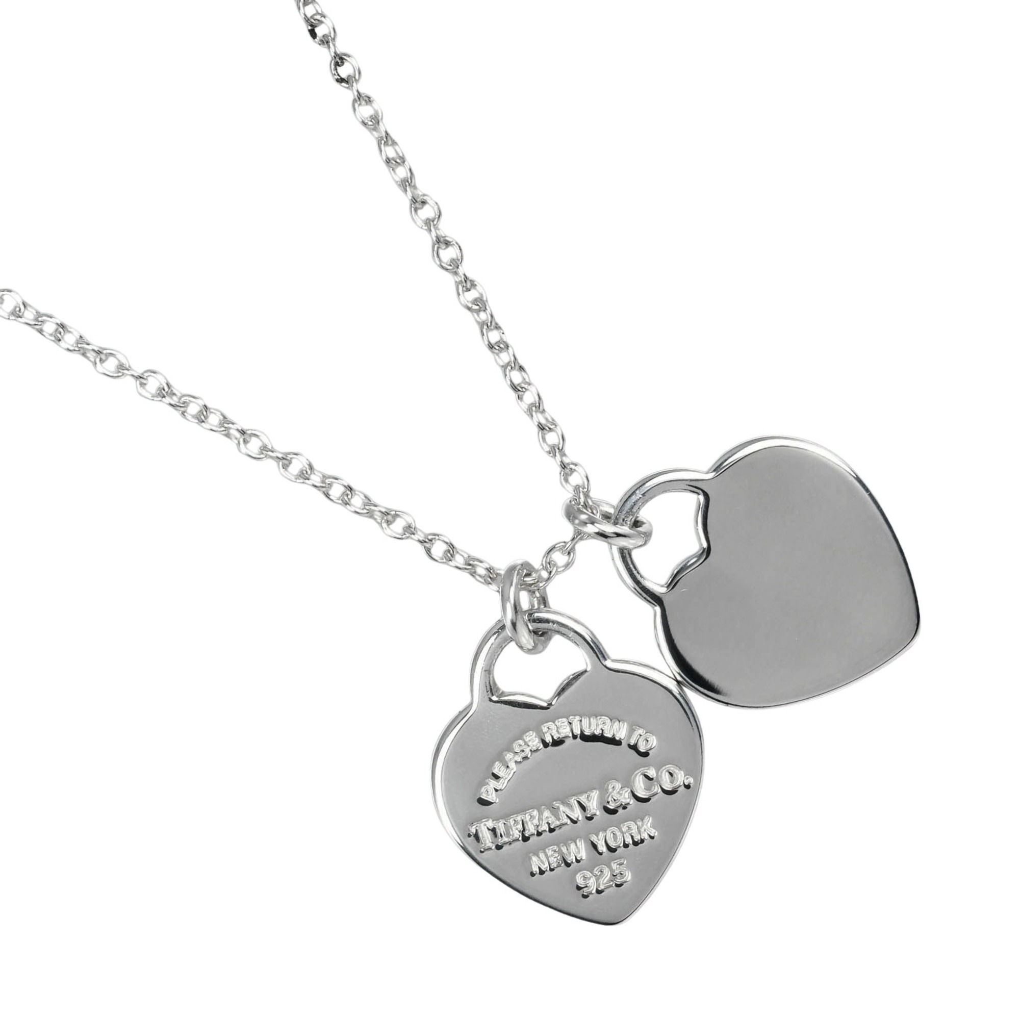 Tiffany TIFFANY&Co. Return to Double Heart Tag Necklace Silver 925 Approx. 2.9g