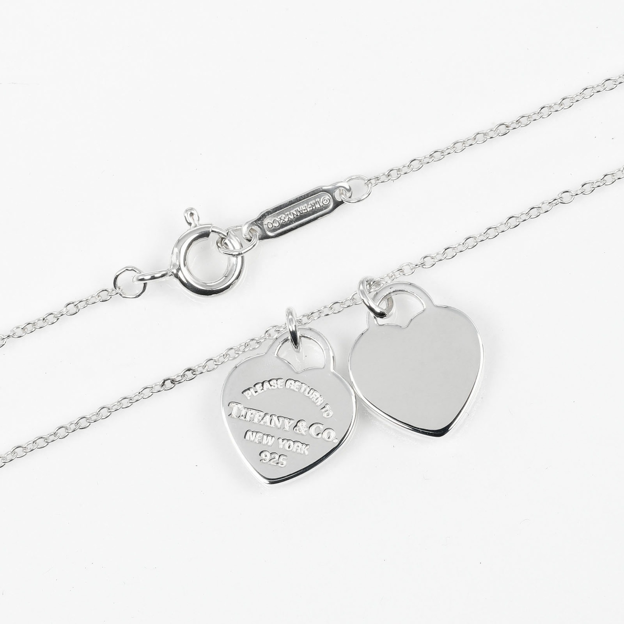 Tiffany TIFFANY&Co. Return to Double Heart Tag Necklace Silver 925 Approx. 2.9g