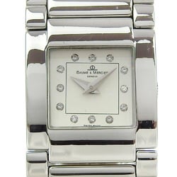 Baume & Mercier Catwalk Watch 12P Diamond MV045219 Stainless Steel Quartz Analog Display White Dial Ladies