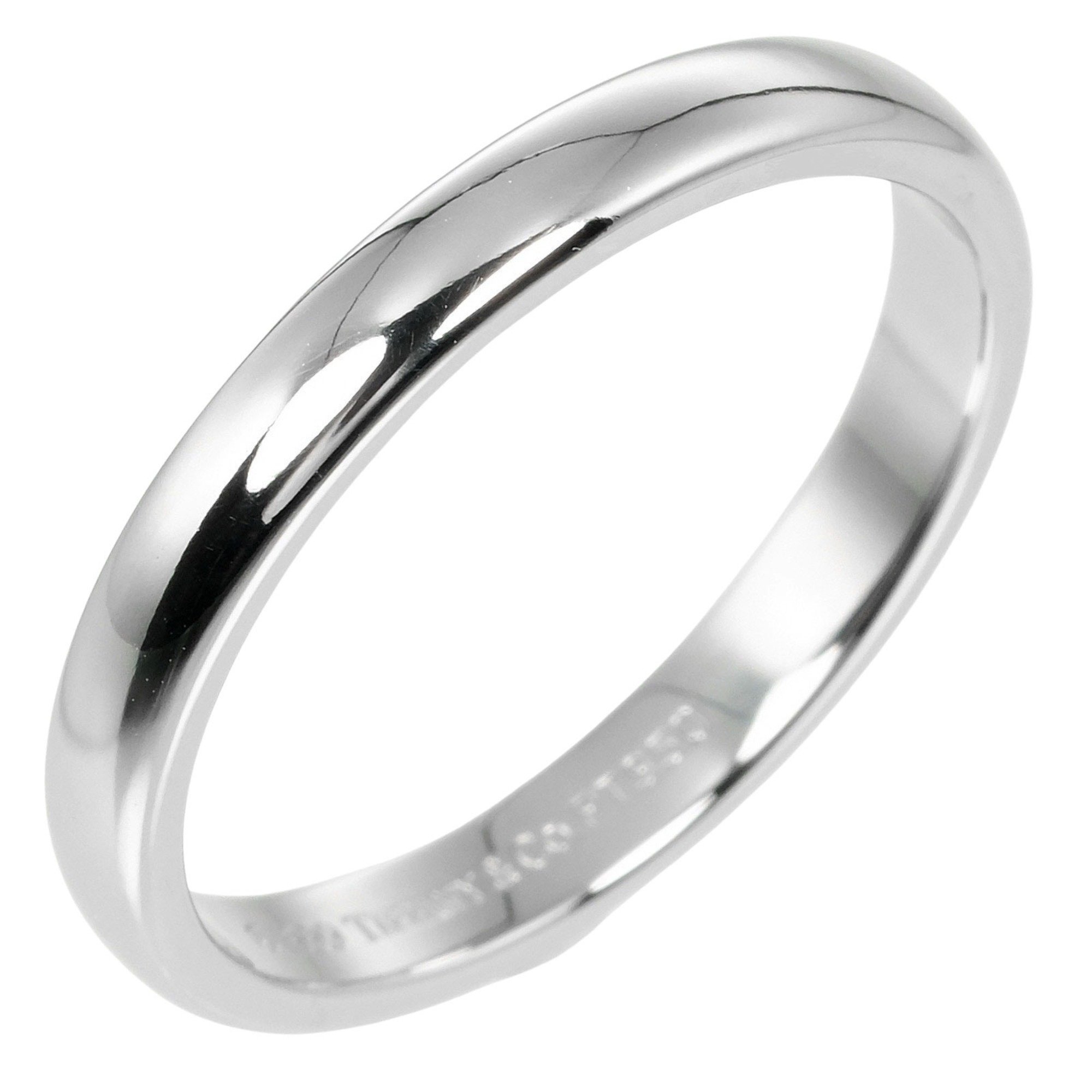 Tiffany Forever Wedding Classic Band Size 16 Ring 3mm Model Pt950 Platinum Approx. 5.26g