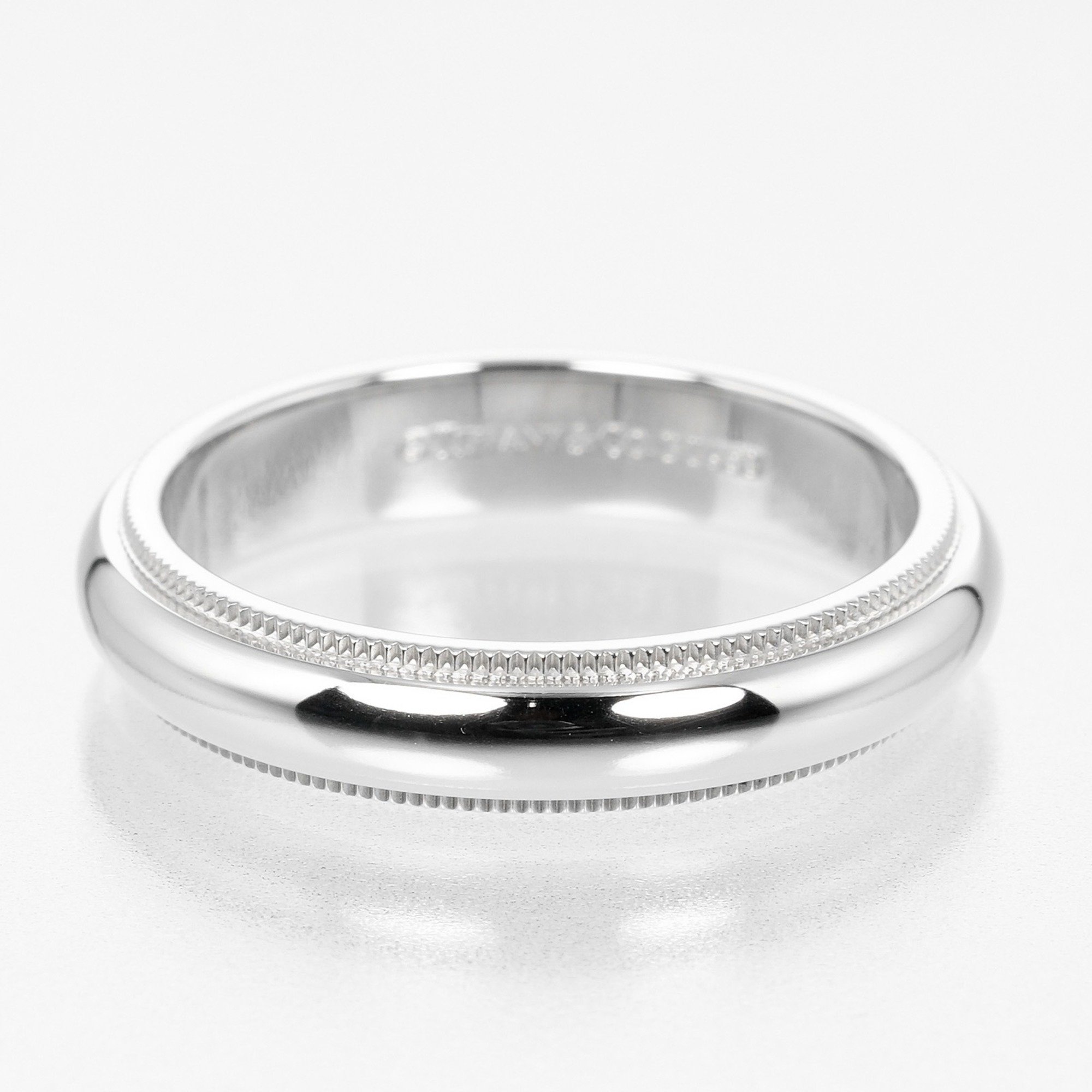 Tiffany & Co. Together Milgrain Ring Size 13.5 4mm Model Pt950 Platinum Approx. 8.1g