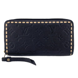 LOUIS VUITTON M64805 Zippy Wallet Round Monogram Empreinte Long Black Women's