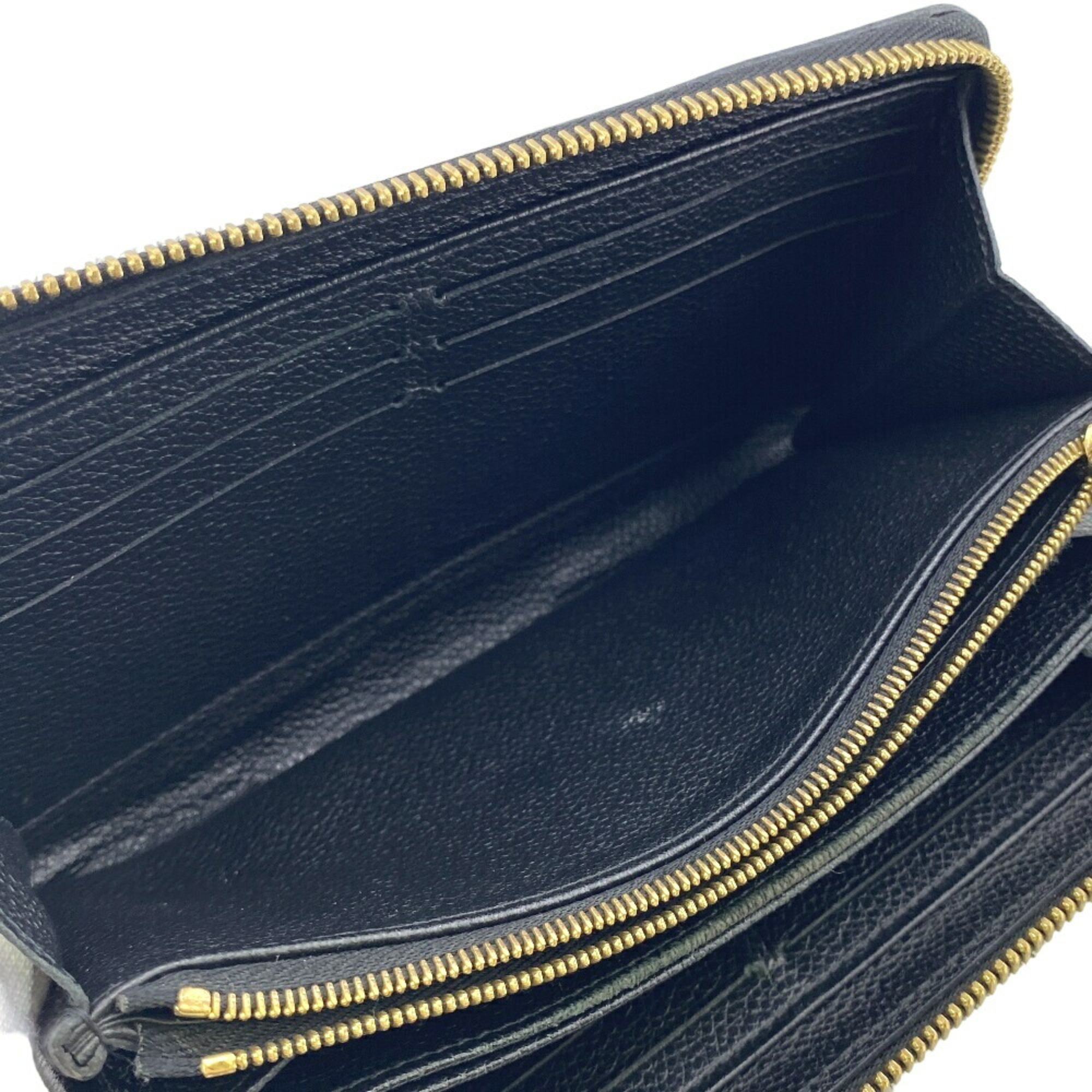 LOUIS VUITTON M64805 Zippy Wallet Round Monogram Empreinte Long Black Women's