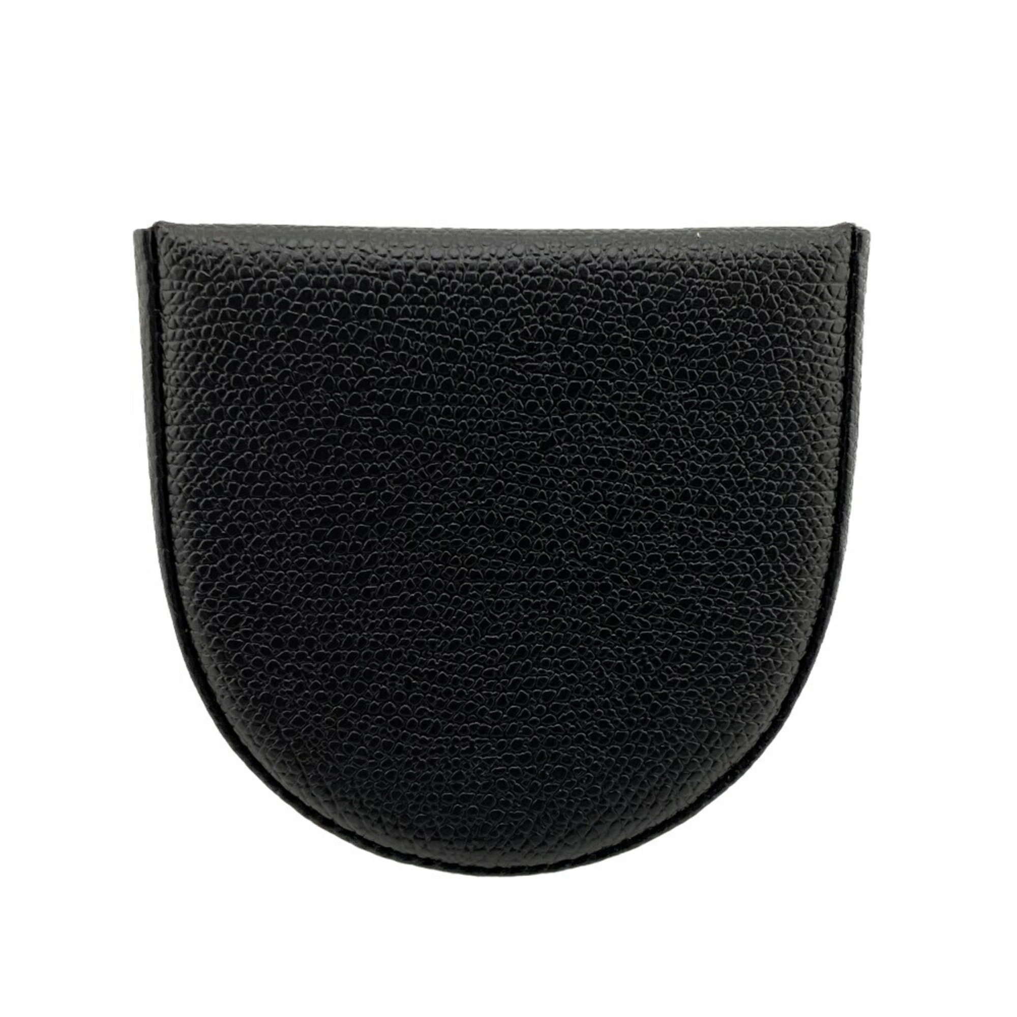 Valextra SGSR0089028L99CP99 Horseshoe Coin Purse, Black, Unisex