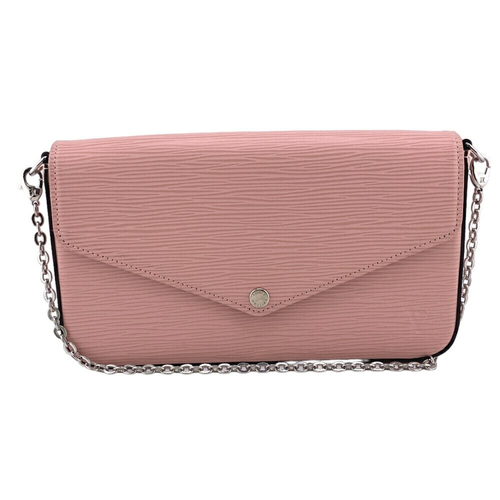 LOUIS VUITTON M62467 Pochette Felicie Chain Wallet Epi Long Pink Women's