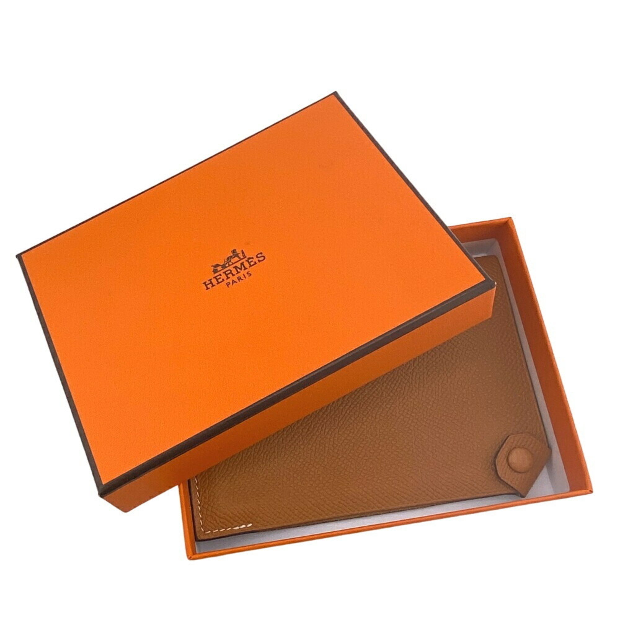 HERMES Tarmac PM 2016 Passport Case Brown Unisex