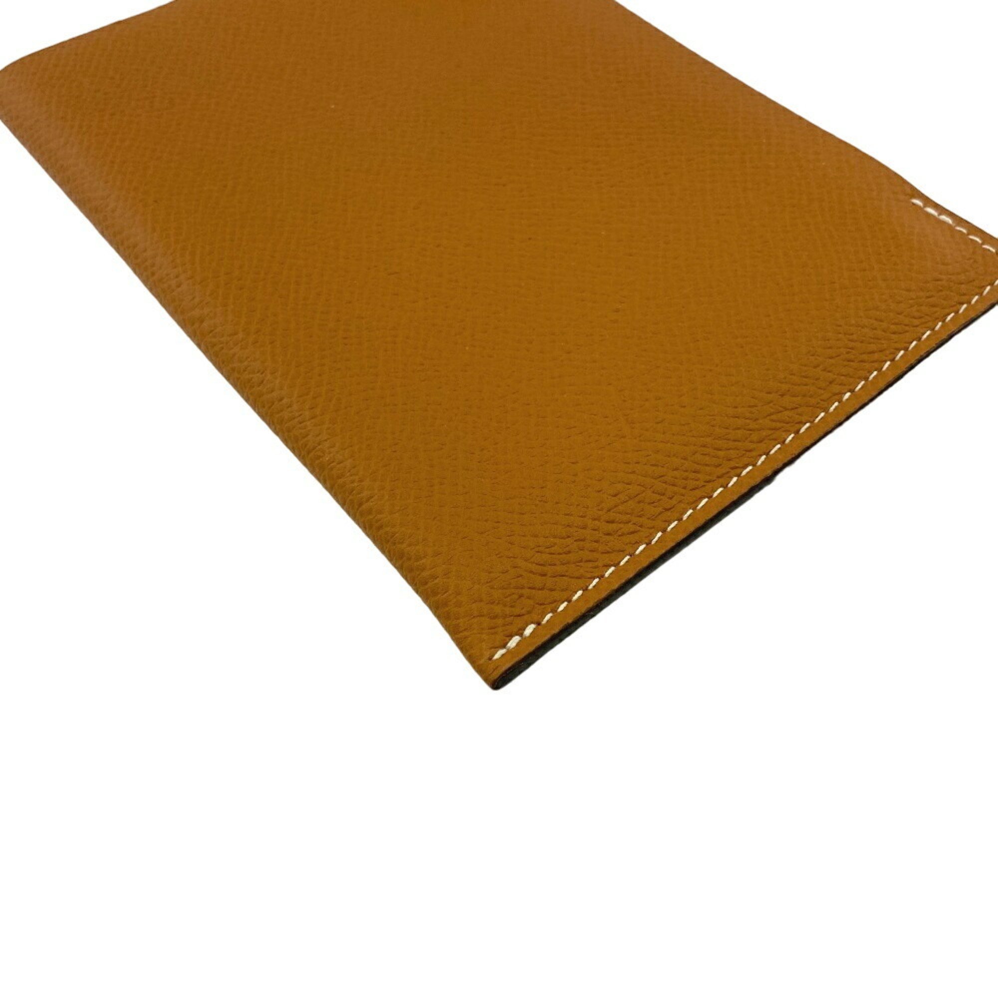 HERMES Tarmac PM 2016 Passport Case Brown Unisex