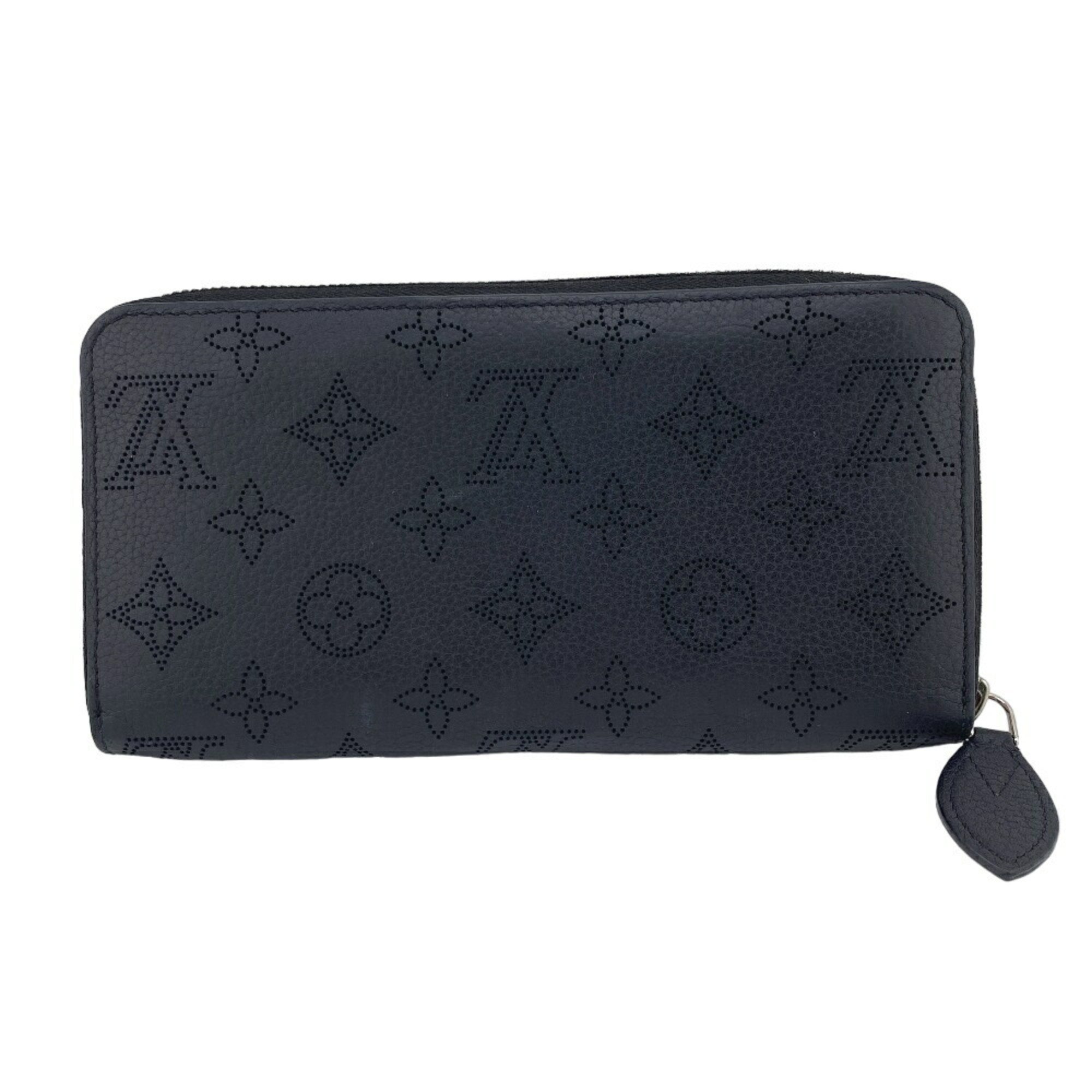 LOUIS VUITTON M61867 Zippy Wallet Round Calf Black Mahina Long Unisex