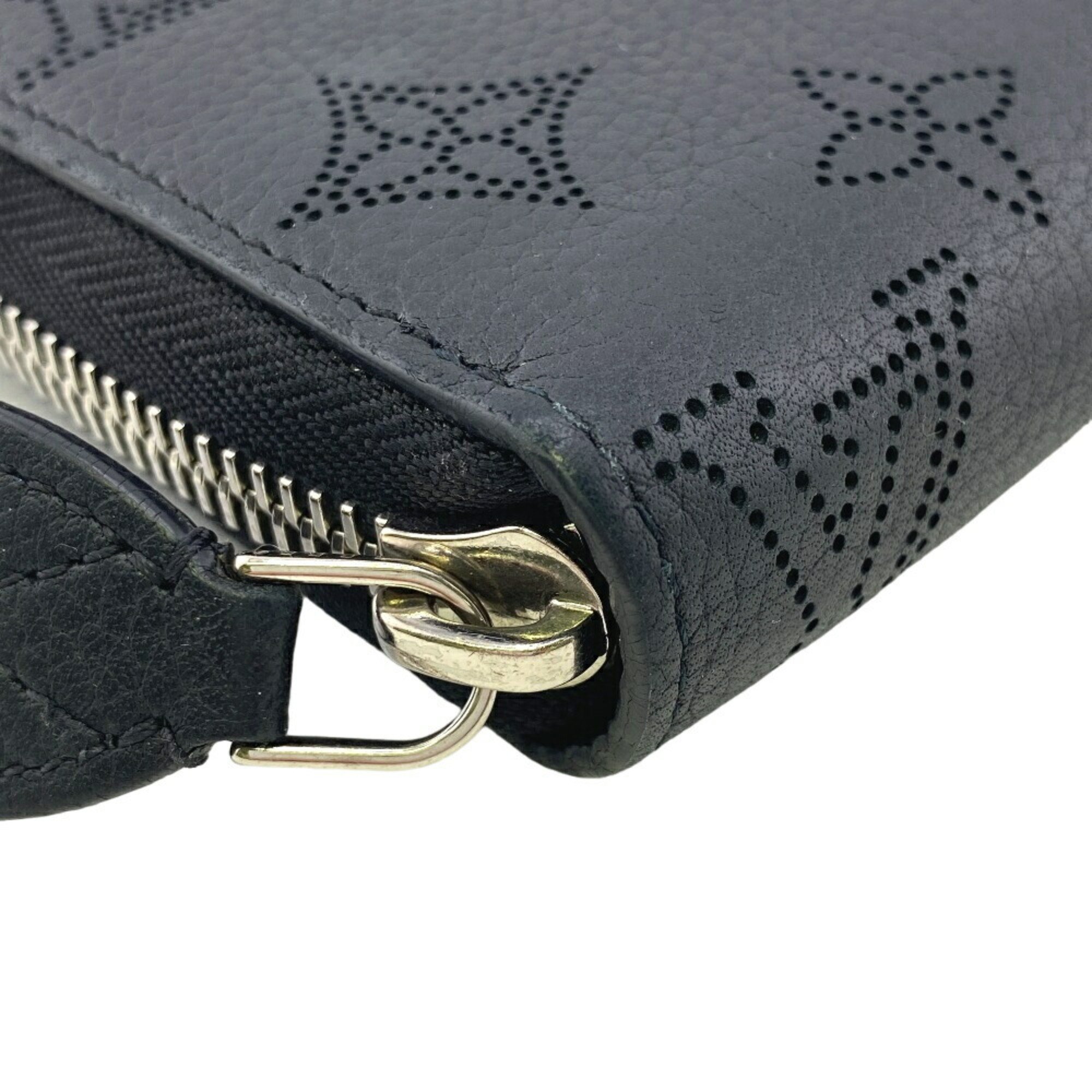 LOUIS VUITTON M61867 Zippy Wallet Round Calf Black Mahina Long Unisex