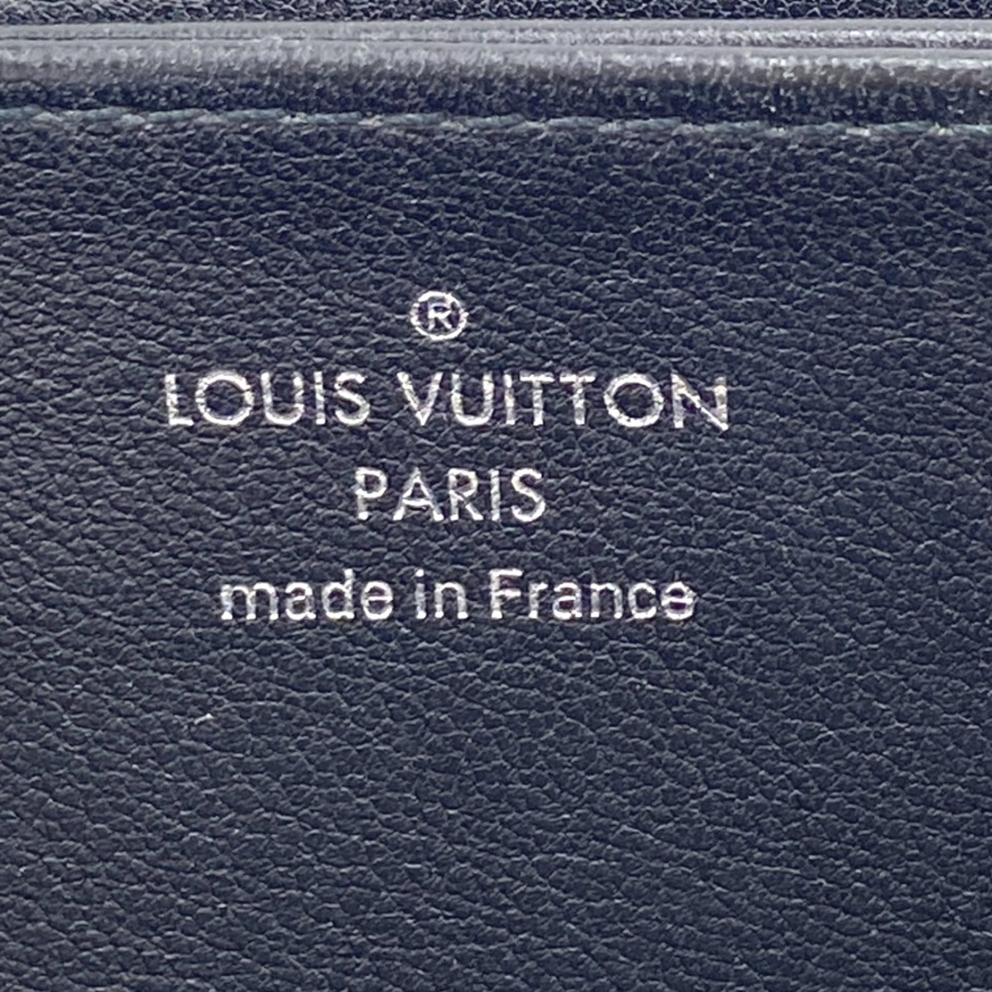 LOUIS VUITTON M61867 Zippy Wallet Round Calf Black Mahina Long Unisex