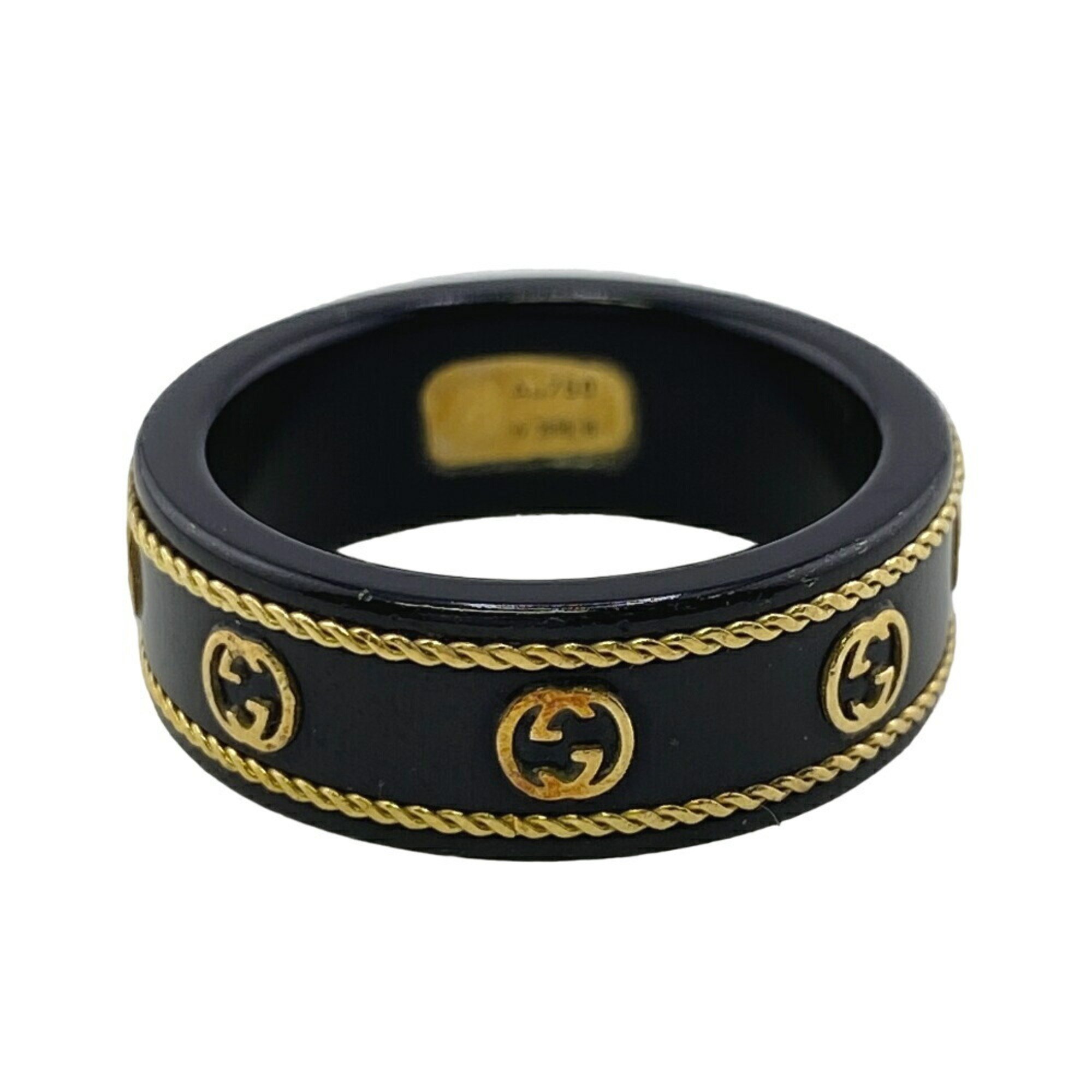 GUCCI Gucci Interlocking G Ring Black Unisex