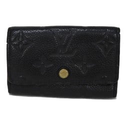 Louis Vuitton LOUIS VUITTON Key Case Multicle 6 LV Flower Black 6-fold Bi-fold Monogram Empreinte Noir M64421