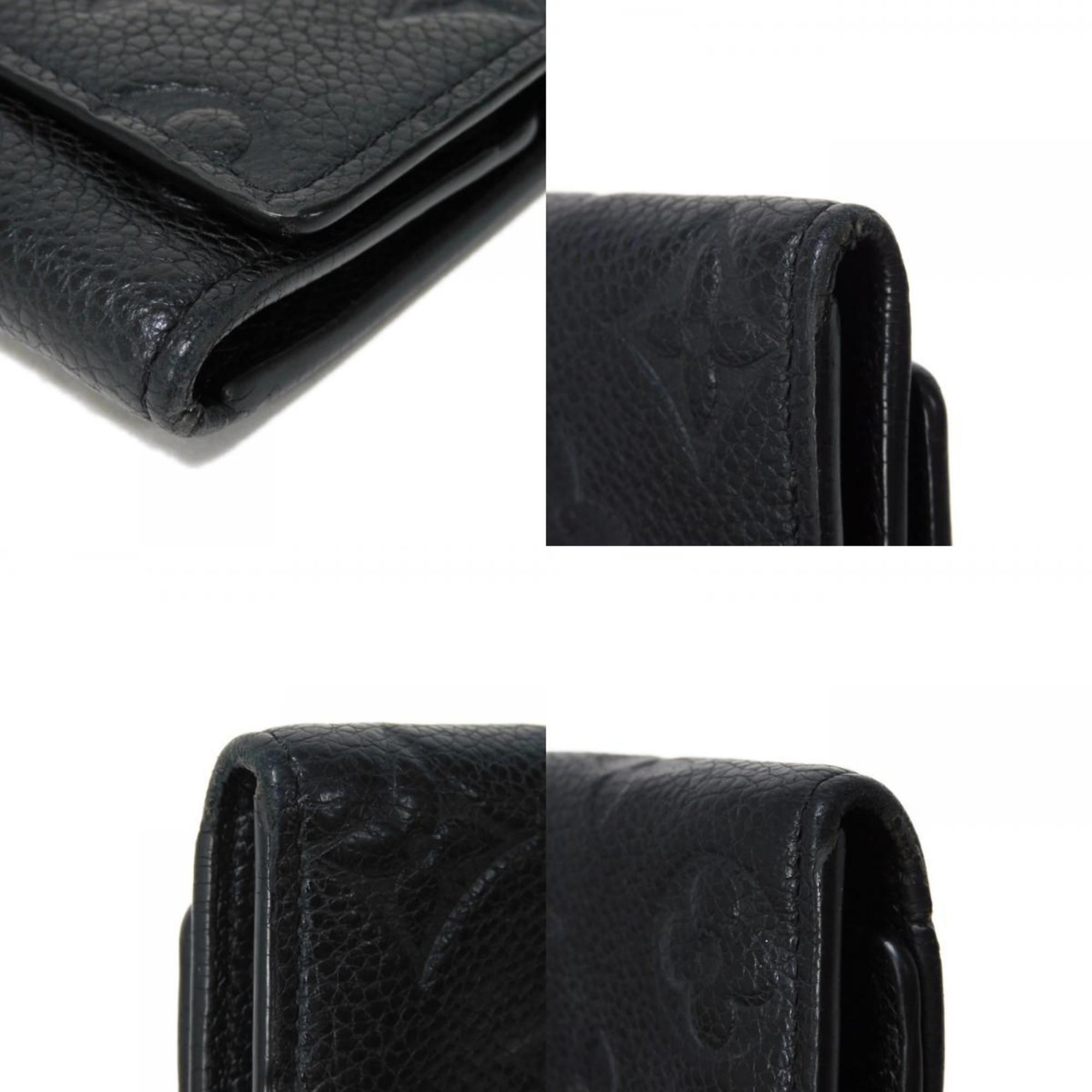 Louis Vuitton LOUIS VUITTON Key Case Multicle 6 LV Flower Black 6-fold Bi-fold Monogram Empreinte Noir M64421