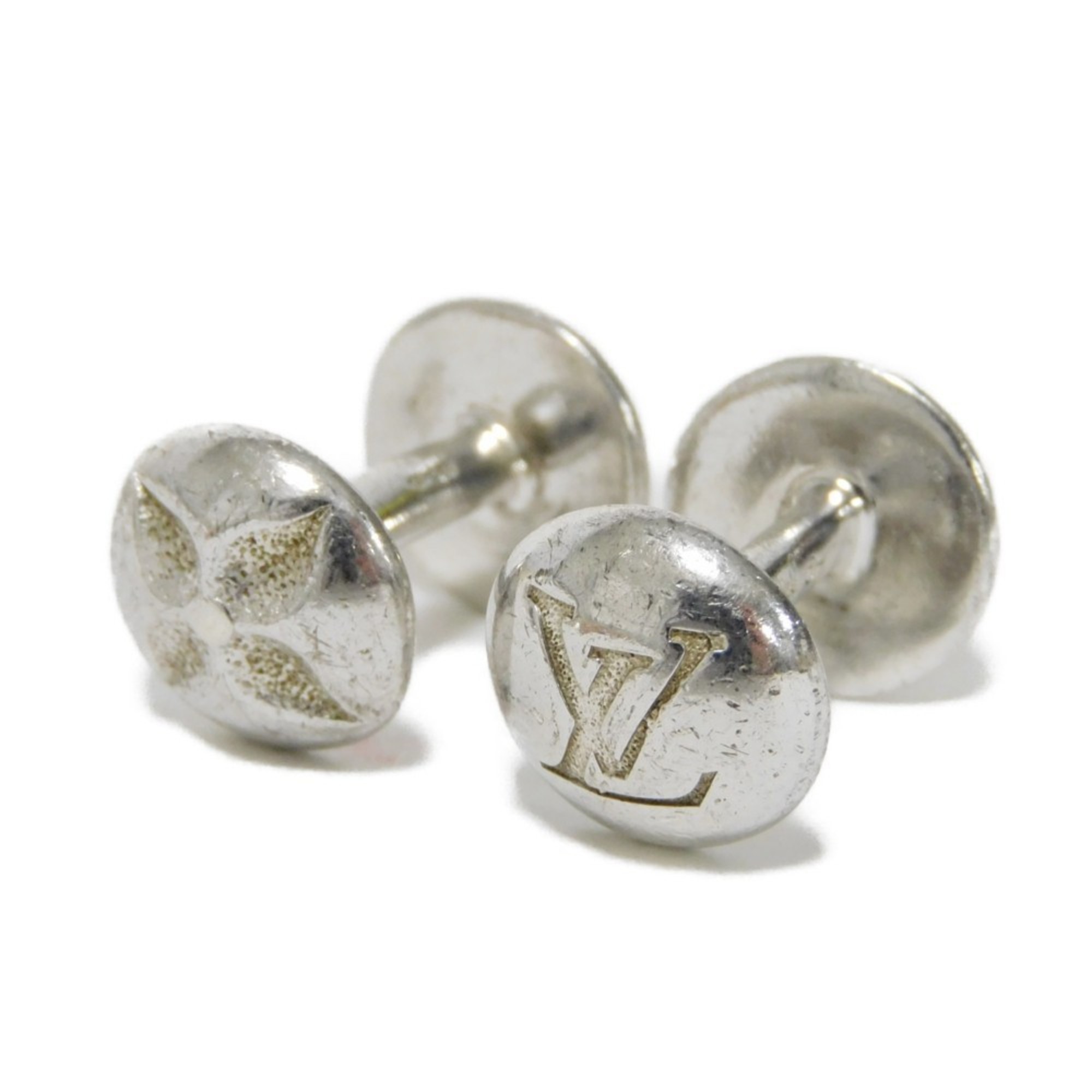 Louis Vuitton LOUIS VUITTON Cufflinks Button de Manchette Motif Monogram Flower Ag925 Silver M30976 Men's