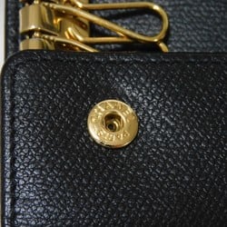 CHANEL Key Case Coco Button 6-Row Holder CC Mark Enamel Calf Double Snap 9th Series Black A20909 Men's Women's