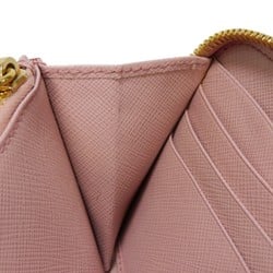 PRADA Long Wallet Zip Around Pastel Pink Round Saffiano Monochrome Petalo 1ML506 2EBW F0442 Women's