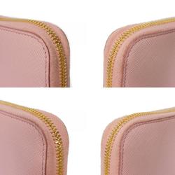 PRADA Long Wallet Zip Around Pastel Pink Round Saffiano Monochrome Petalo 1ML506 2EBW F0442 Women's