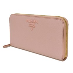 PRADA Long Wallet Zip Around Pastel Pink Round Saffiano Monochrome Petalo 1ML506 2EBW F0442 Women's