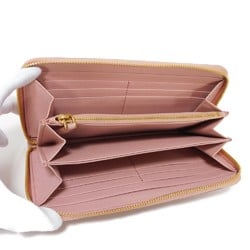 PRADA Long Wallet Zip Around Pastel Pink Round Saffiano Monochrome Petalo 1ML506 2EBW F0442 Women's