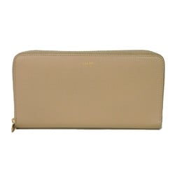 CELINE Large Zip Wallet Foil Stamped Grained Calfskin Beige Round Nude 10B553BEL.03ND Men's Women's Long