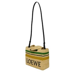 LOEWE Tote Bag Stripe Font Small Multicolor Shoulder Raffia Natural A685B61X04 Women's