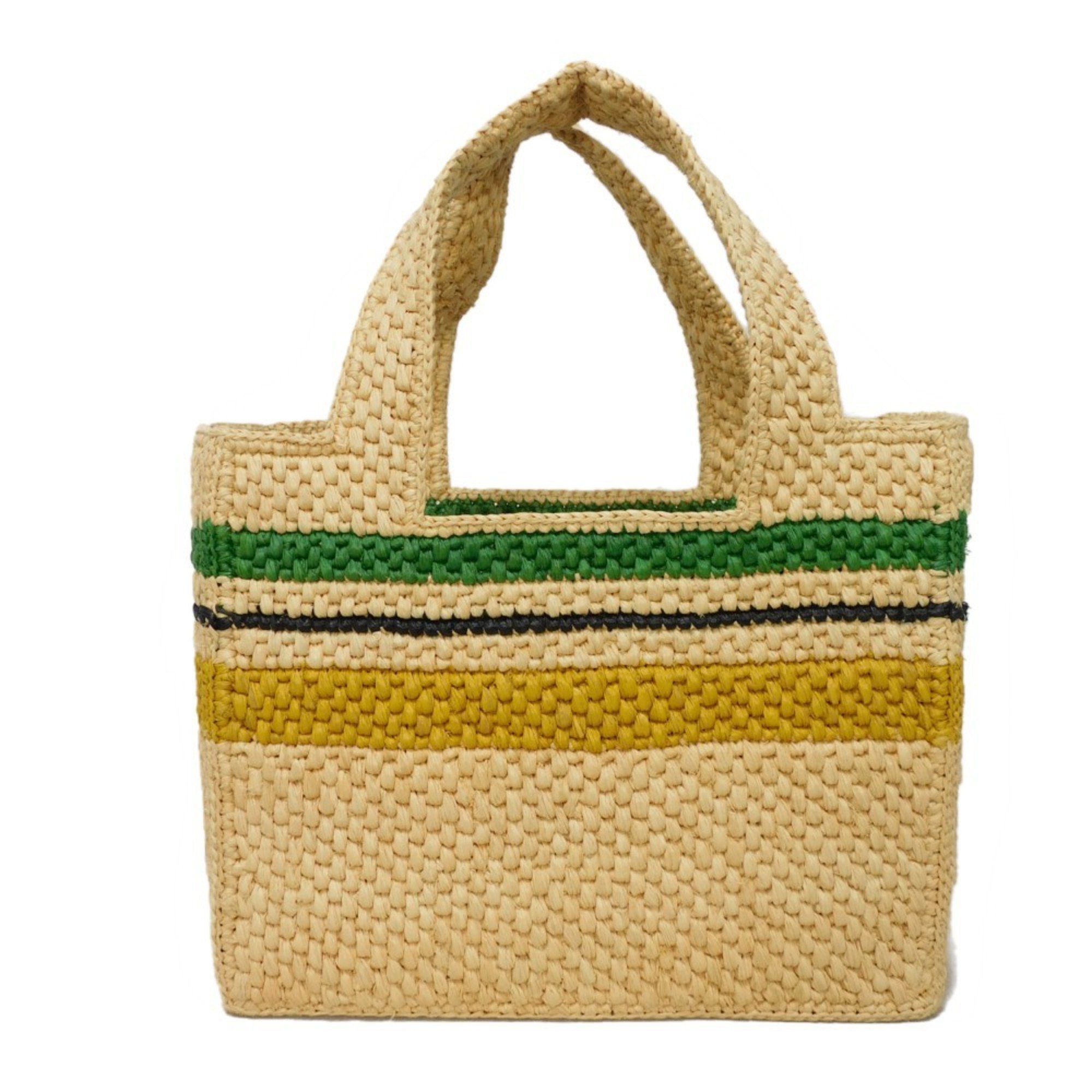 LOEWE Tote Bag Stripe Font Small Multicolor Shoulder Raffia Natural A685B61X04 Women's