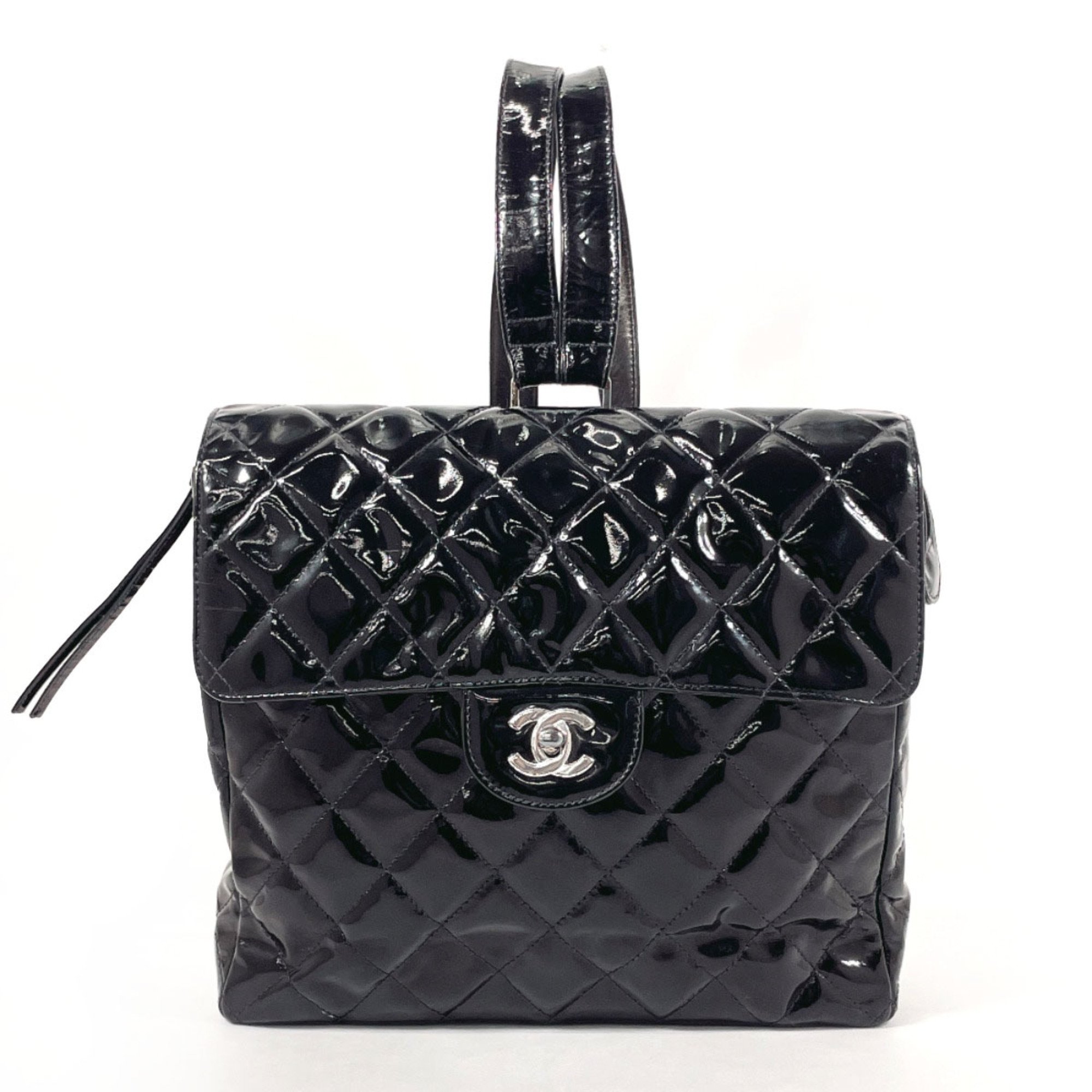 CHANEL Chanel Matelasse Backpack/Daypack Patent Leather Black Women's