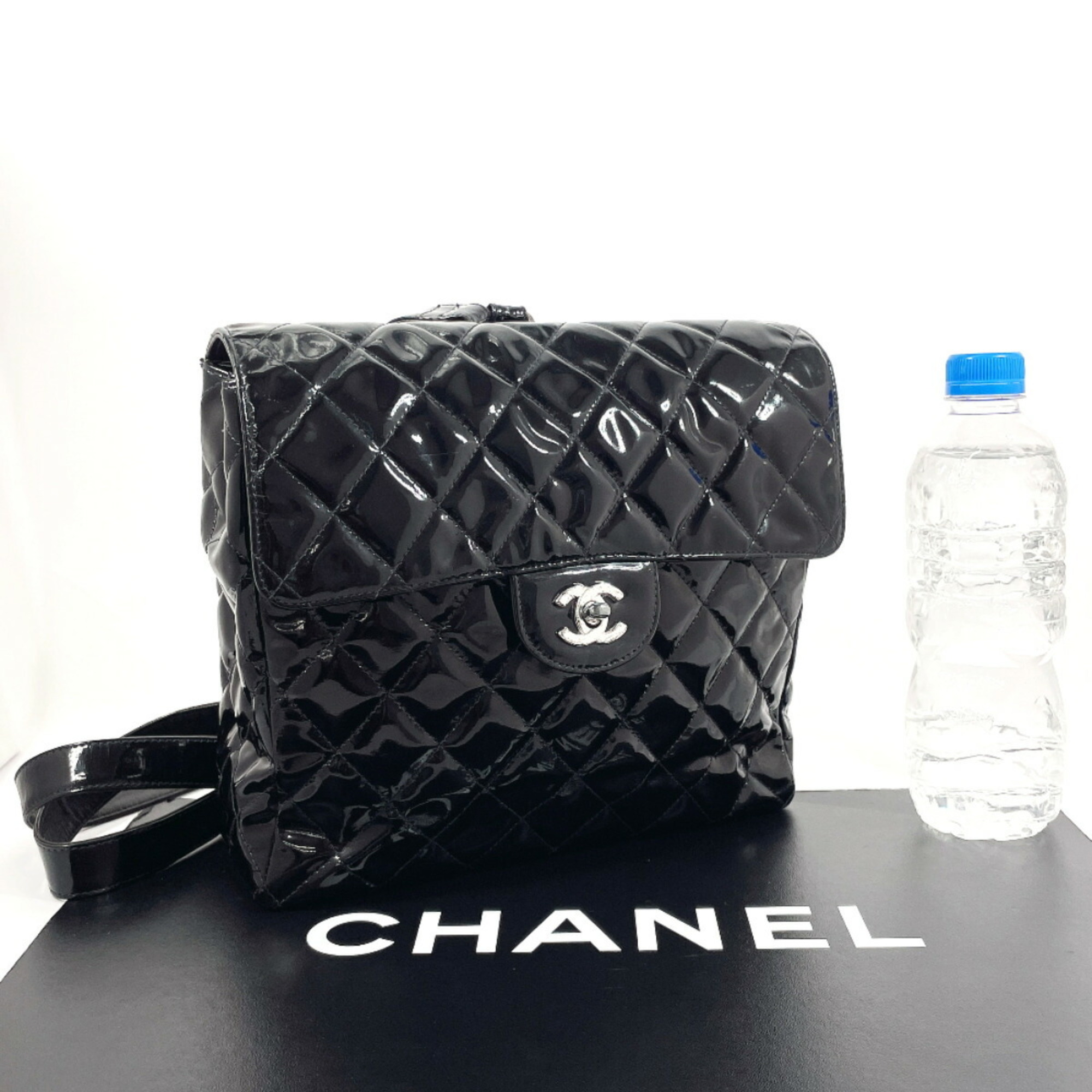 CHANEL Chanel Matelasse Backpack/Daypack Patent Leather Black Women's