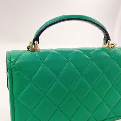 CHANEL Chanel Matelasse Flap Phone Case AP3226 Shoulder Bag Lambskin Green Women's