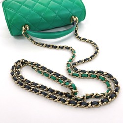 CHANEL Chanel Matelasse Flap Phone Case AP3226 Shoulder Bag Lambskin Green Women's