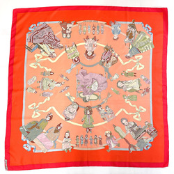 HERMES Hermes Carre 90 HELLO DOLLY Scarf Muffler Silk Red Women's