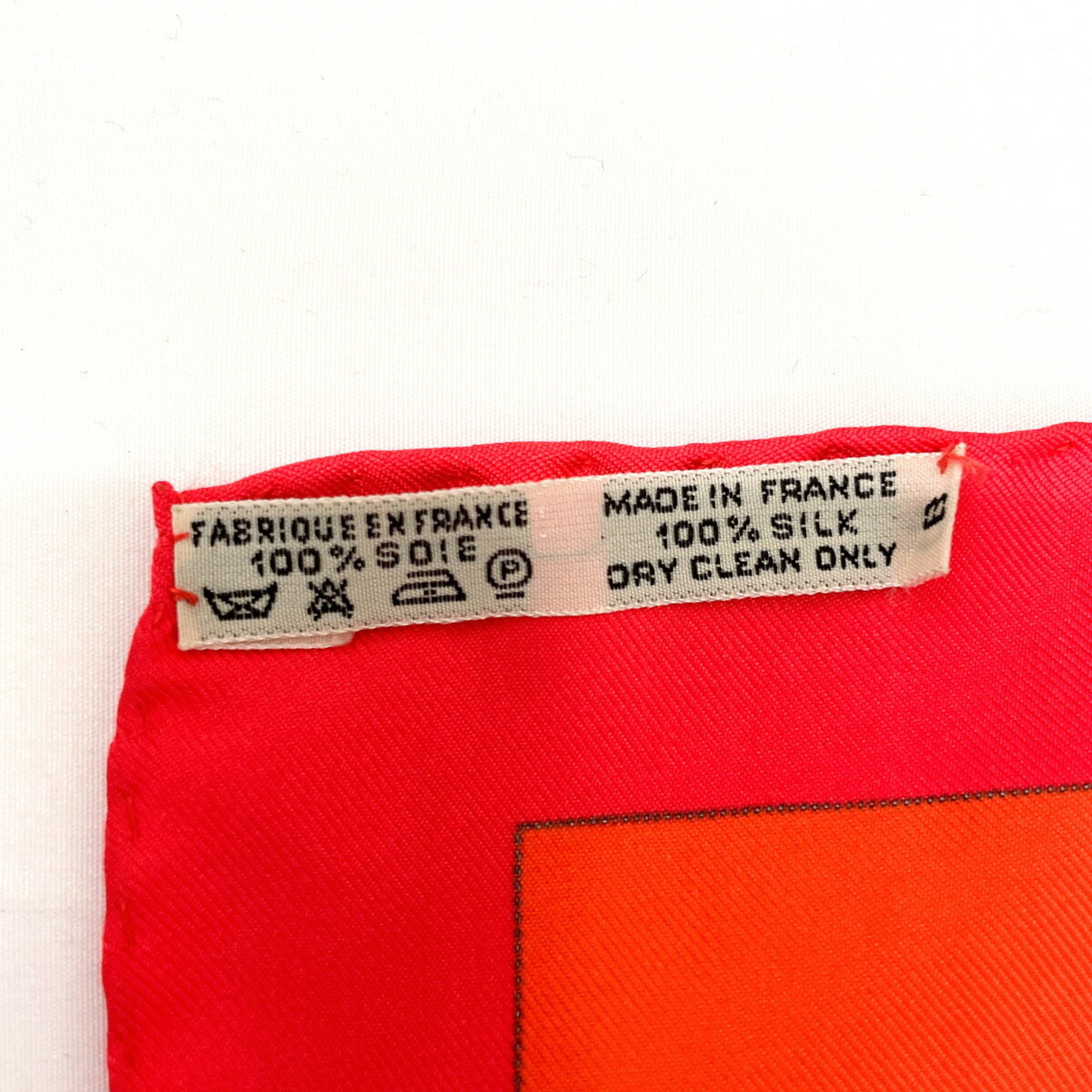 HERMES Hermes Carre 90 HELLO DOLLY Scarf Muffler Silk Red Women's