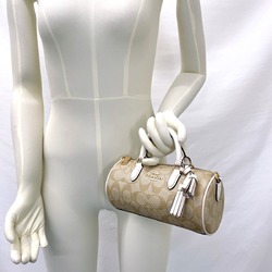 COACH Lacy Crossbody Signature CK689 Handbag PVC/Leather Beige Women's