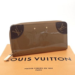 LOUIS VUITTON Louis Vuitton Zippy Venice Round M67271 Long Wallet Patent Leather/Monogram Canvas Brown Women's