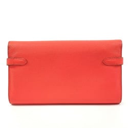 HERMES Kelly Wallet Long Epsom Leather Pink □R Stamped Ladies