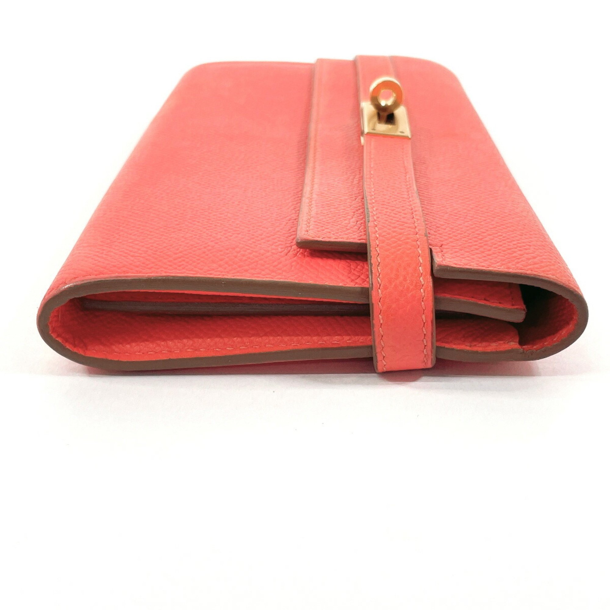 HERMES Kelly Wallet Long Epsom Leather Pink □R Stamped Ladies