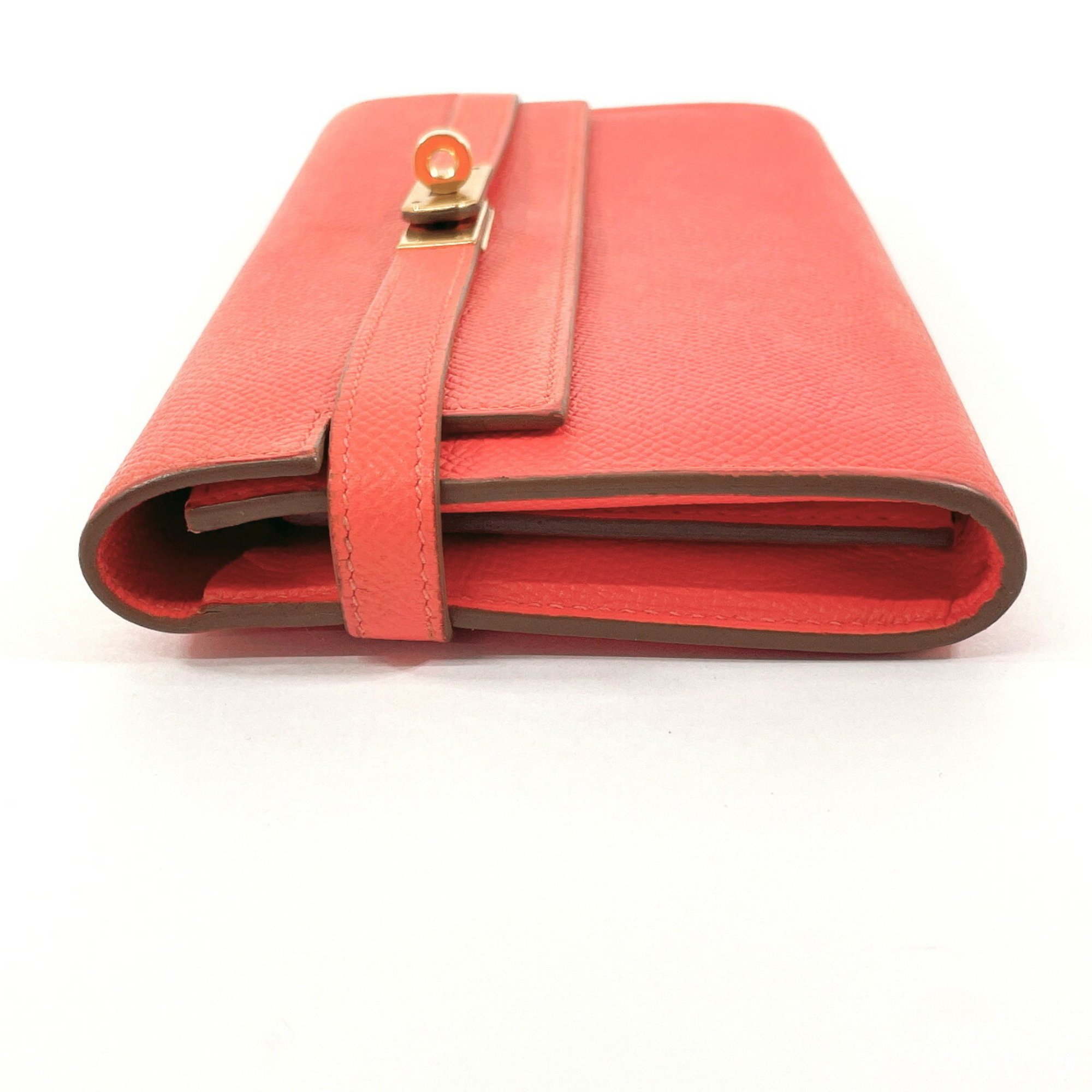 HERMES Kelly Wallet Long Epsom Leather Pink □R Stamped Ladies