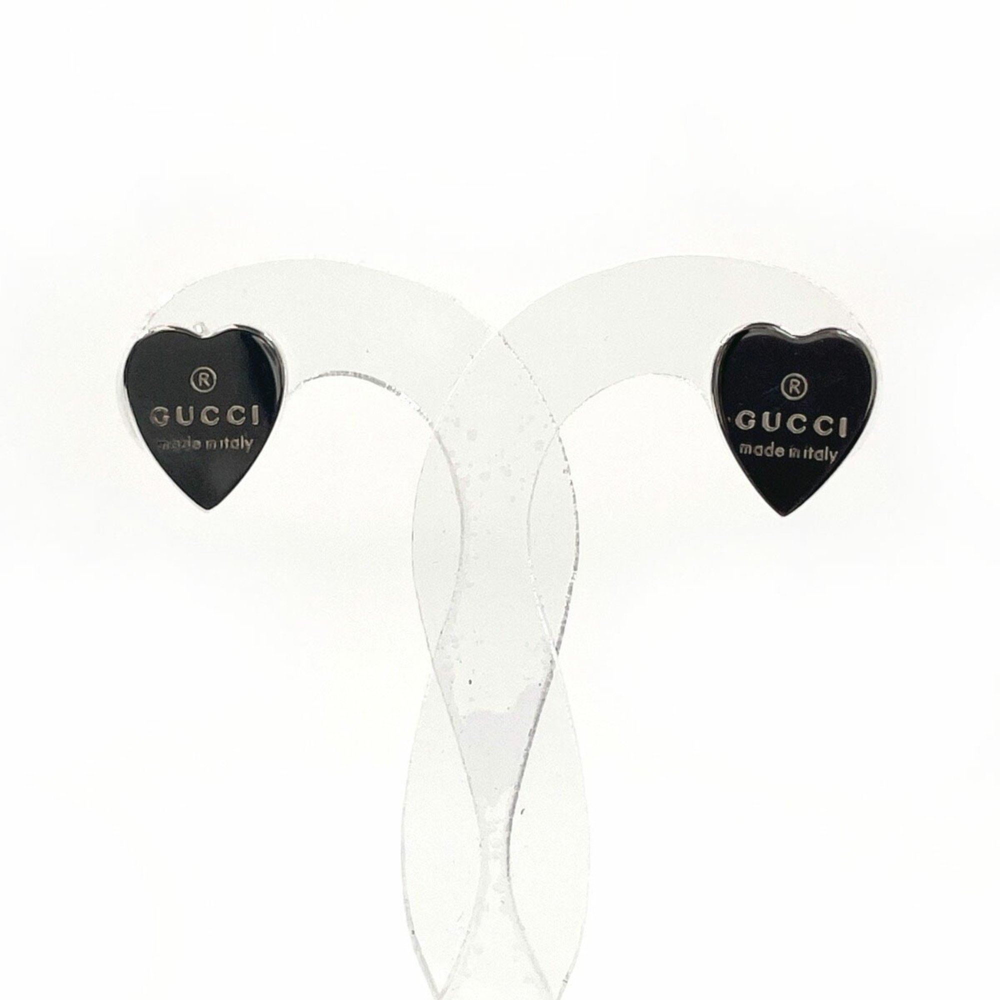 GUCCI Trademark Heart Shape 223990 J8400 8106 Earrings, Silver 925, Silver, Women's