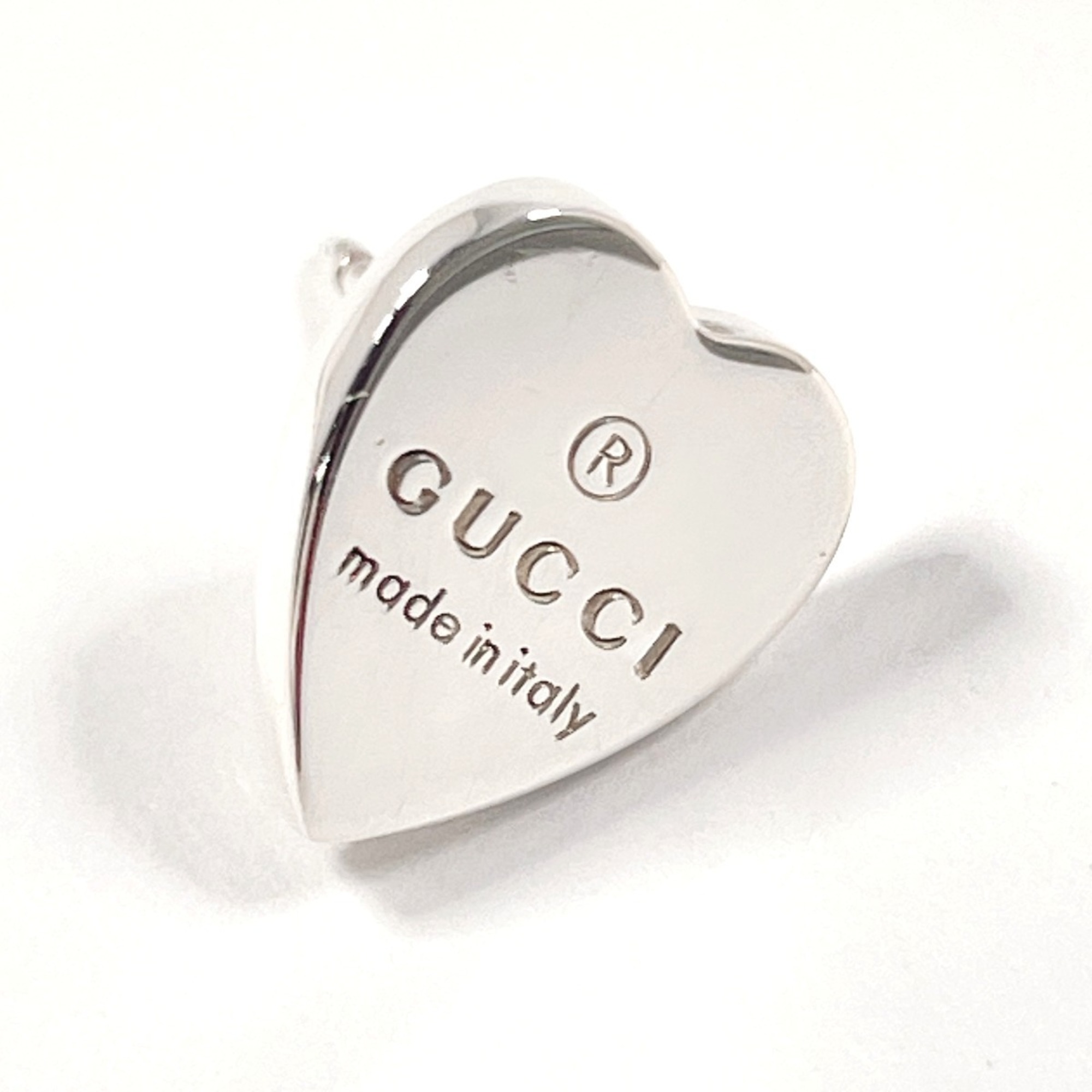 GUCCI Trademark Heart Shape 223990 J8400 8106 Earrings, Silver 925, Silver, Women's