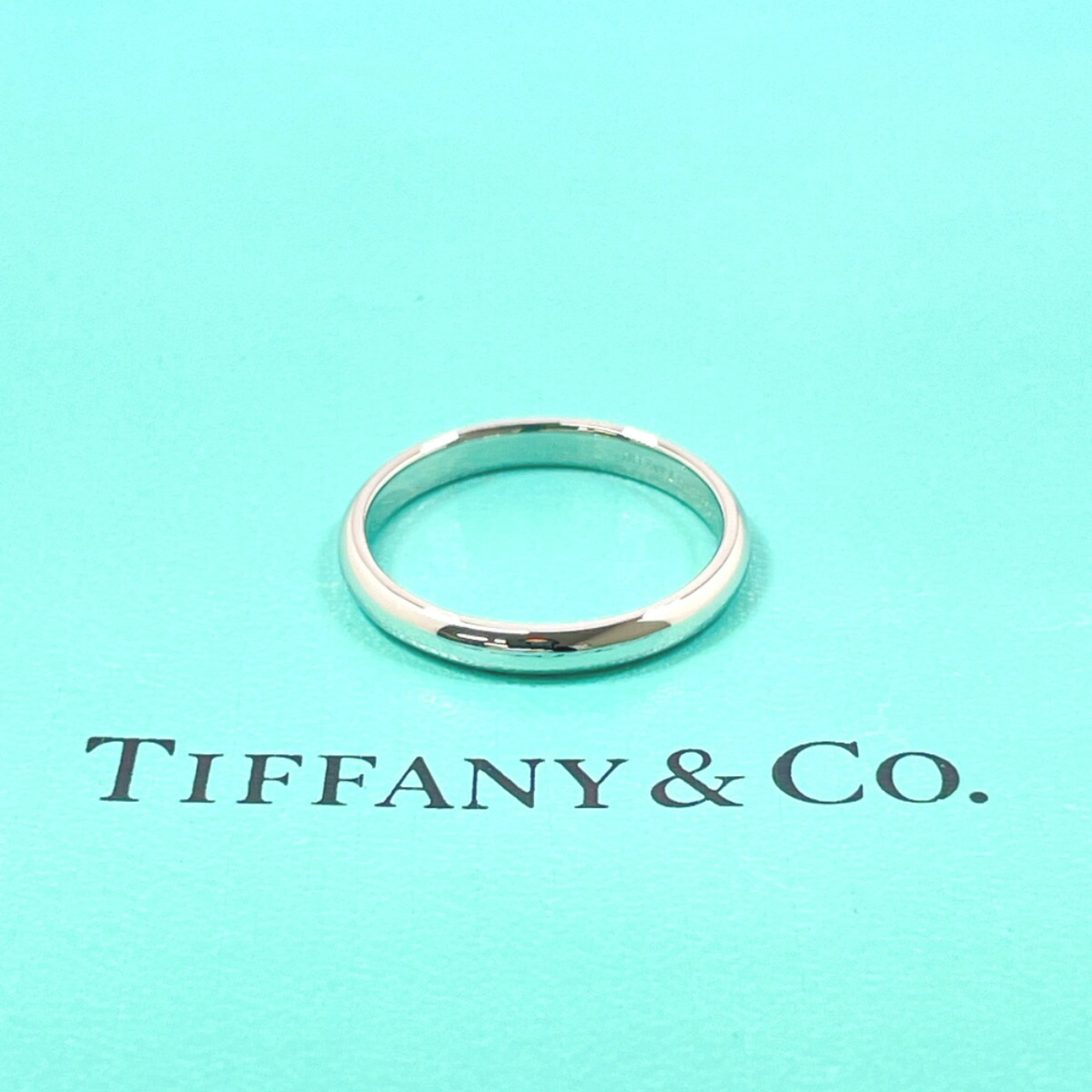 TIFFANY&Co. Tiffany Band Ring, Pt950 Platinum, 20.5, Silver, Men's