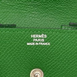 HERMES Hermes Levan Quatre Coin Case, Epsom Leather, Green, O Stamp, Women's