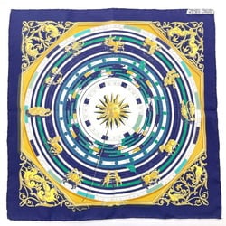 HERMES DIES ET HORE Astrology Carré 45 Scarf Muffler Silk Navy Women's