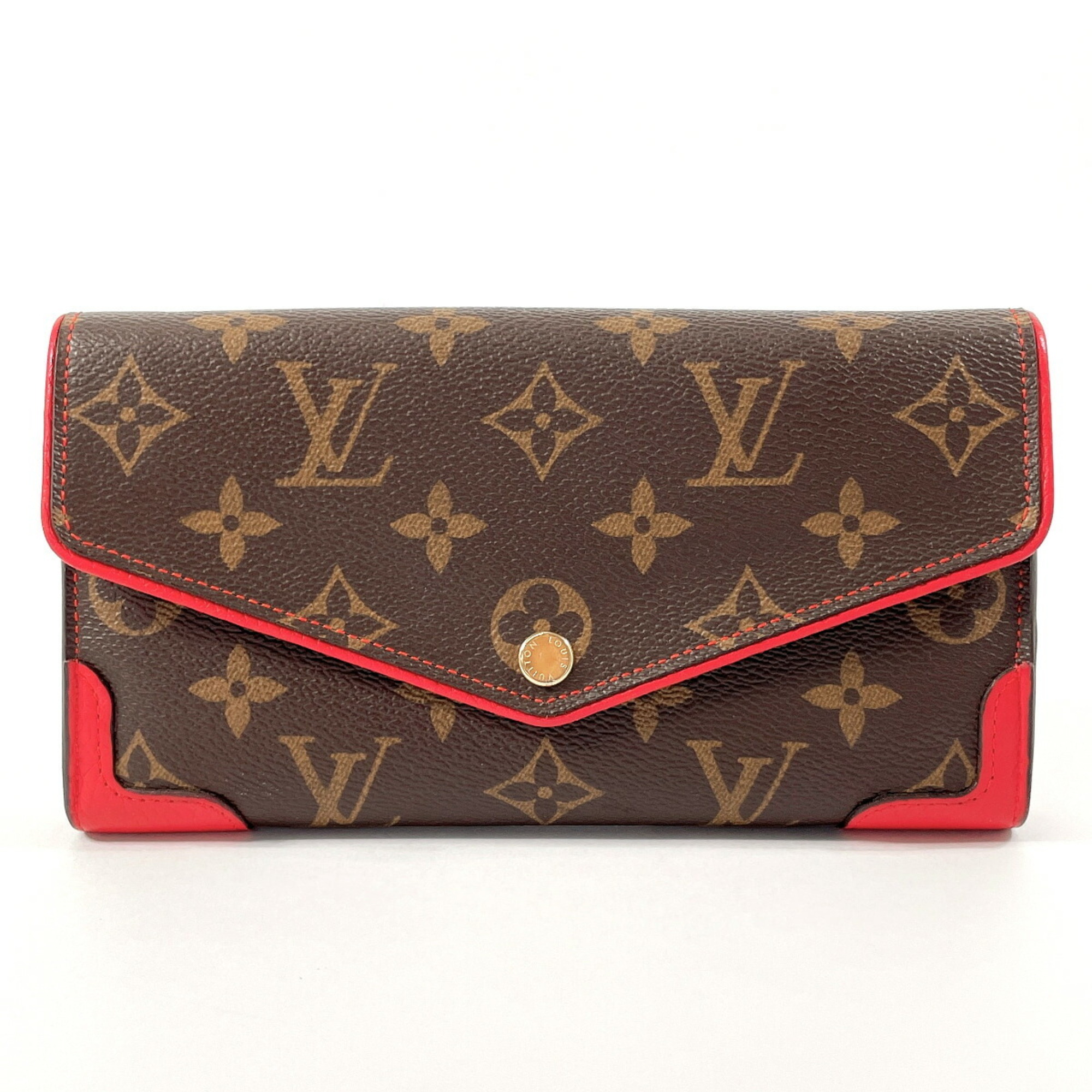 LOUIS VUITTON Louis Vuitton Portefeuille Sarah Retiro M61184 Long Wallet Monogram Canvas Brown Women's