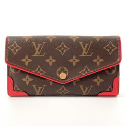 LOUIS VUITTON Louis Vuitton Portefeuille Sarah Retiro M61184 Long Wallet Monogram Canvas Brown Women's