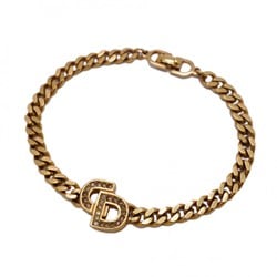 Christian Dior Bracelet CD Rhinestone GP Plated Gold Ladies