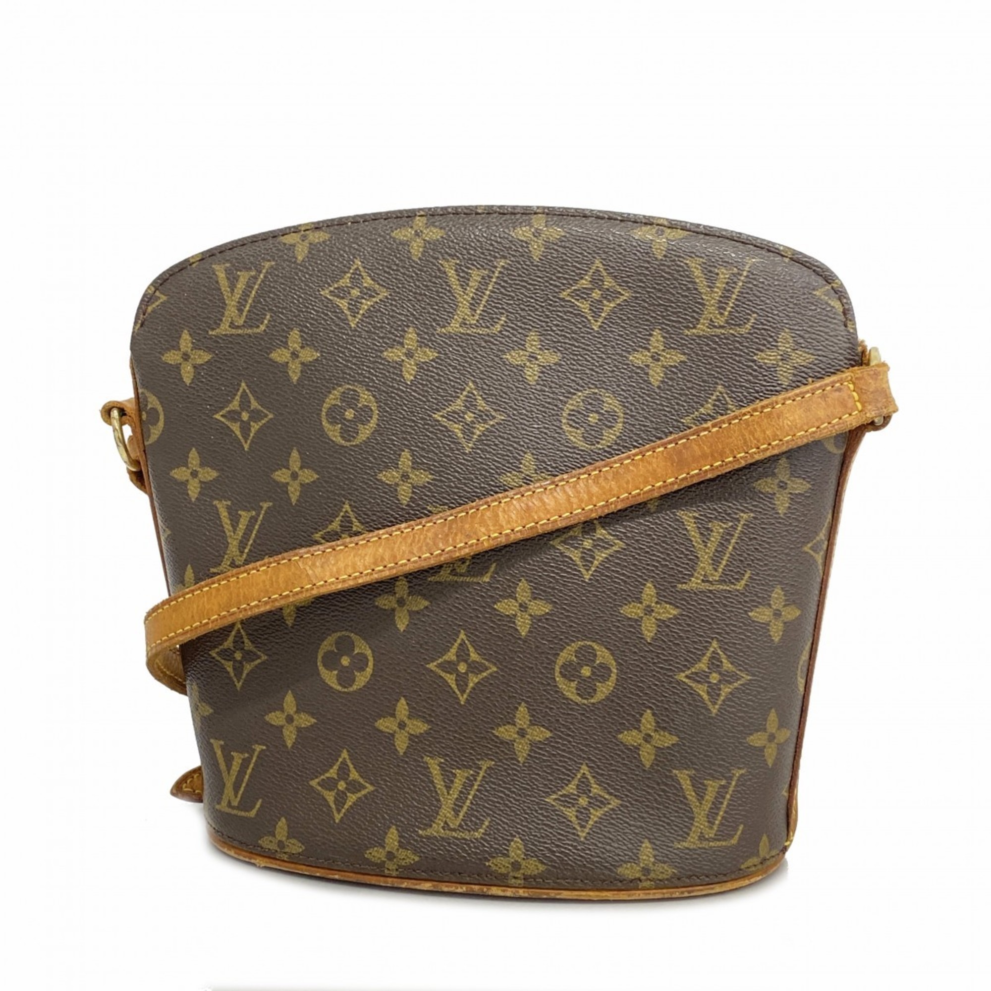 Louis Vuitton Shoulder Bag Monogram Drouot M51290 Brown Ladies