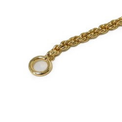 Christian Dior Dior Necklace Resin Pearl Crystal Pendant Clear GP Plated Gold CD Ivory Women's